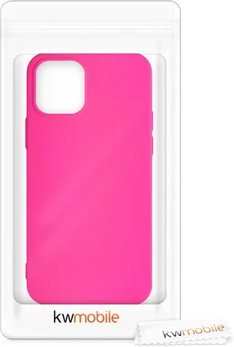 Vista 7 de kwmobile Funda compatible con Apple iPhone 12 / iPhone 12 Pro - Funda protectora delgada de silicona TPU - Rosa neón