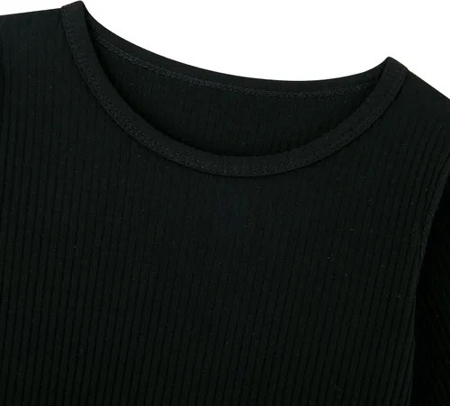 Vista 5 de Vestidos de manga larga tutú para niña, vestido de tul esponjoso para otoño, invierno, rosa y negro, vestidos de 4 a 8 años