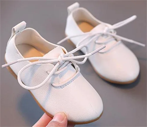 Vista 5 de Zapatos planos estilo británico con cordones para niños pequeños y niñas pequeñas