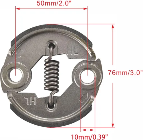 Vista 2 de WOOSTAR Embrague resistente con resorte de repuesto para 2 tiempos 43cc 47cc 49cc motor X-1 X-2 ojo de gato Pocket Bike Mini Quad