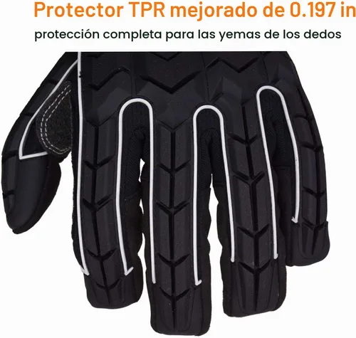 Vista 6 de HANDLANDY Anti Vibration Gloves, SBR Padding, TPR Protector, Mechanic Work Gloves