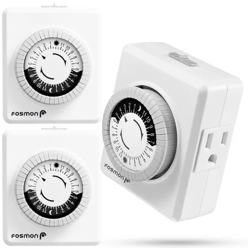 Vista 12 de Fosmon Temporizador de cuenta regresiva enchufable de doble salida, temporizador de luz interior para tomas de corriente, 15-30 minutos, ajustes