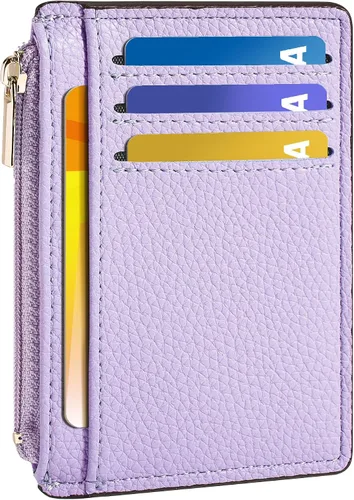 Vista 31 de Tipmile Tarjetero compacto para tarjetas de crédito con ventana de identificación para mujer, delgada y minimalista, bolsillo frontal, cartera