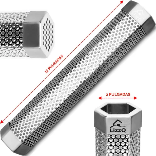 Vista 6 de LIZZQ Tubo ahumador de pellets premium de 12 pulgadas (Set de 2) - 5 horas de humo intenso, ahumado en caliente o en frío, para cualquier parrilla