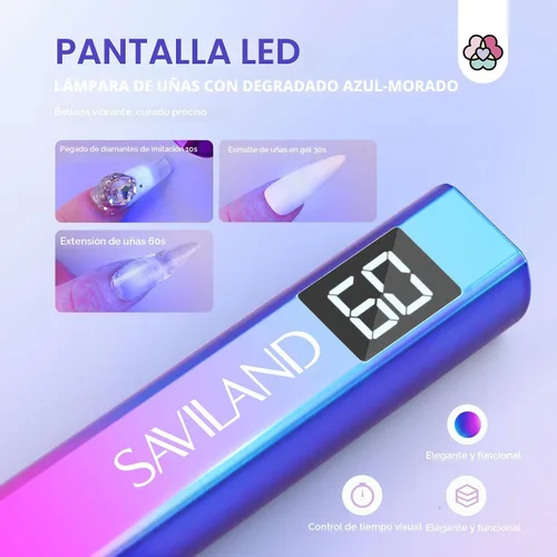 Vista 5 de SAVILAND U V Light for Gel Nails, Mini Handheld U V LED Nail Lamp, 12W Luz A-U V para uñas