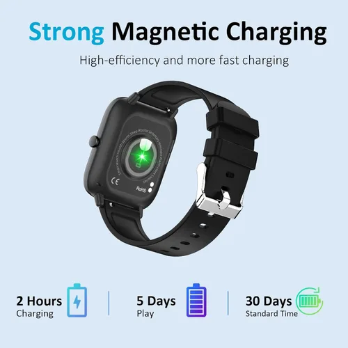 Vista 7 de PJYUBVOR Reloj inteligente, reloj inteligente para hombre, contestar/hacer llamadas, pantalla táctil de 1.83 pulgadas, monitor de actividad física