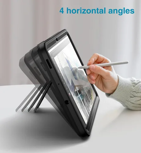 Vista 4 de SURITCH Funda resistente para Samsung Galaxy Tab S6 lite de 10.4 pulgadas 2024/2022/2020, protector de pantalla integrado de cuerpo completo, Grafito