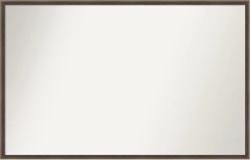 Vista 102 de Amanti Art Brown Bathroom Mirror for Over Sink, 21x33 Custom Made Hardwood Wedge Mocha Rectangle Vanity Mirror, Large Modern Wood Frame, Hangs
