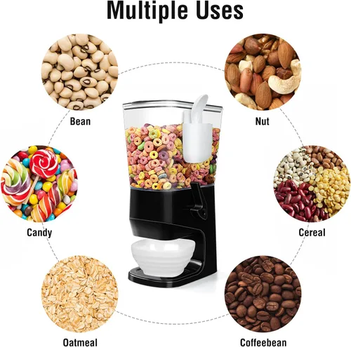 Vista 6 de Dispensador de cereales para encimera con cuencos y cucharas, contenedores de cereales para almacenamiento en despensa, organizador de aperitivos