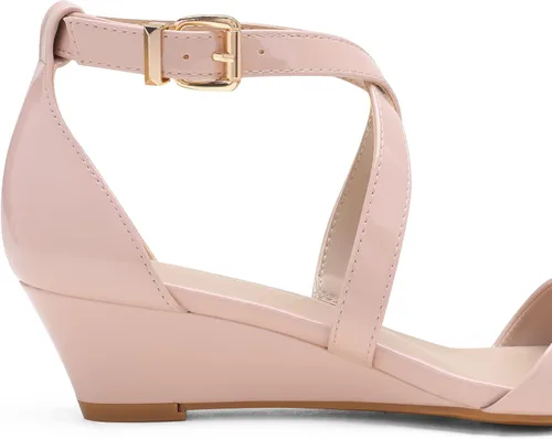 Vista 4 de DREAM PAIRS - Sandalias de tacón bajo con correa de tobillo para mujer