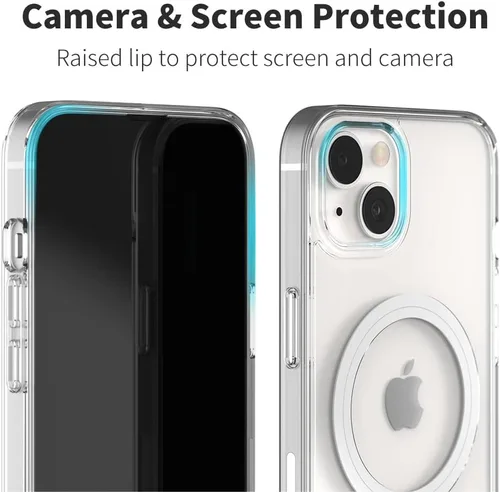 Vista 4 de Sinjimoru Funda para iPhone a prueba de golpes con MagSafe, PC y TPU Funda transparente para iPhone Funda para iPhone para Magsafe. M-Airclo