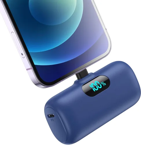 Vista 15 de Cargador portátil pequeño para iPhone 14/13,5000mAh PD cargador de carga rápida, mini batería portátil cargador de teléfono esencial de viaje