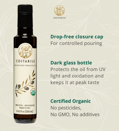 Vista 3 de Aceite de Oliva Virgen Extra Prensado en Frío Orgánico. Aceite de oliva alto en polifenoles de Puglia, Italia. Cosecha fresca de una sola finca