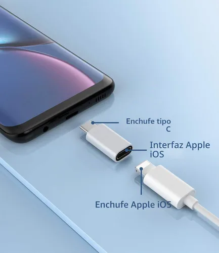 Vista 3 de Paquete de 3 adaptadores USB C macho a compatible con Lightning hembra, compatible con Apple iPhone15 Pro Max Plus iPad Pro Air Mini para Galaxy