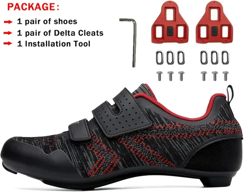 Vista 2 de ULTIANT Zapatos de ciclismo para hombre y mujer, compatibles con Peloton Road Bike Zapatos de ciclismo con aspecto Delta Cleats para interiores