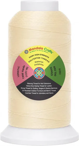 Vista 39 de Mandala Crafts Airforce Blue Tex 70 - Hilo de poliéster para tapicería 1500 Yds T70 UV Resistant Strong Thread for Leather Sewing, Marine