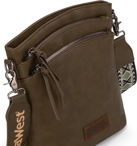 Vista 3 de Montana West Bolso cruzado grande con bolsillo con cremallera múltiple con correa de guitarra
