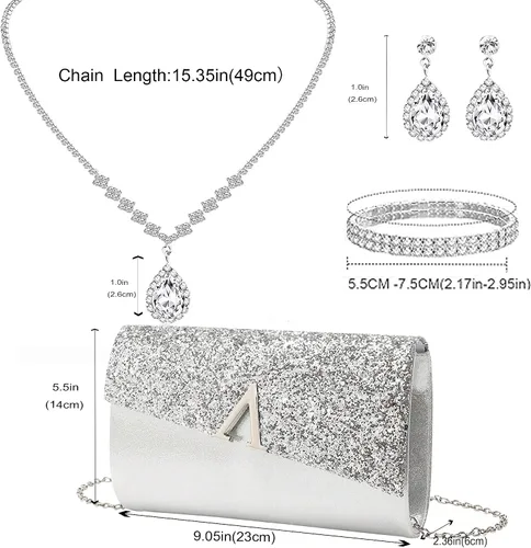 Vista 30 de LETODE Bolsos de mano para mujer, bolsos de noche y embragues para mujer, bolsos de sobre, bolsos de fiesta, baile de graduación, bolso de boda