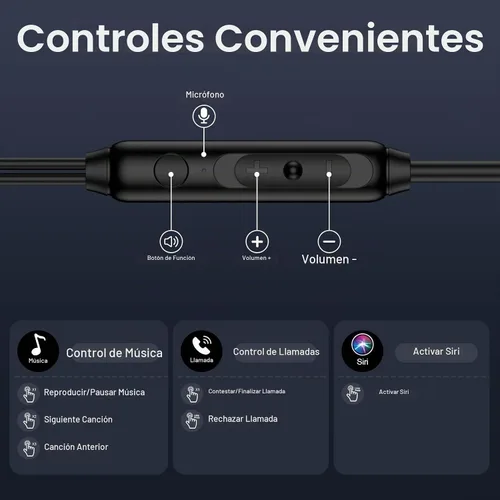 Vista 2 de Auriculares con cable USB C para Samsung Galaxy Negro