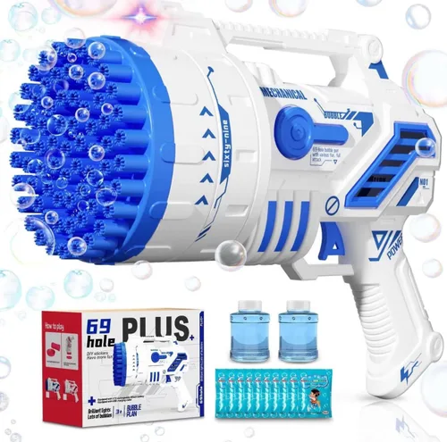 Pistola de Burbujas con 69 Agujeros AZUL de TIENDA OSHOP