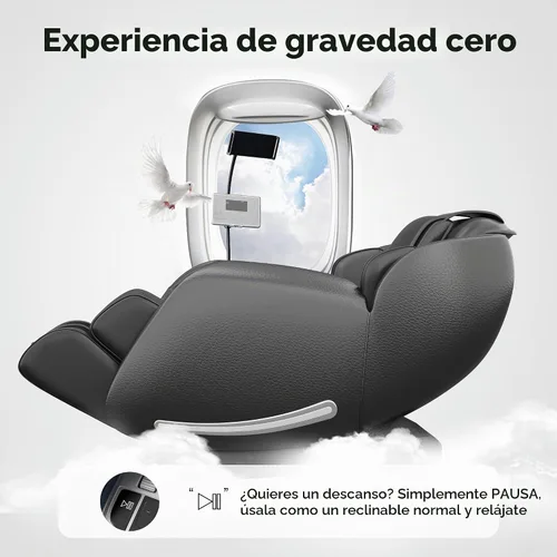 Vista 6 de Real Relax Sillón de masaje de cuerpo completo con controlador de teléfono único, sillón reclinable 3D SL-Track de gravedad cero con control