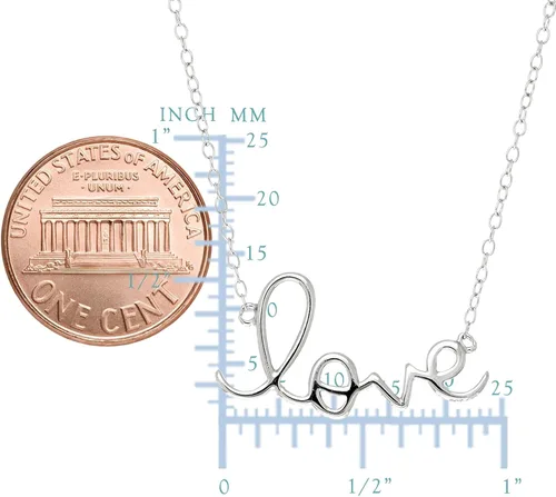 Vista 4 de Collar con logo de amor en plata de ley, 18.0 in, Plata esterlina