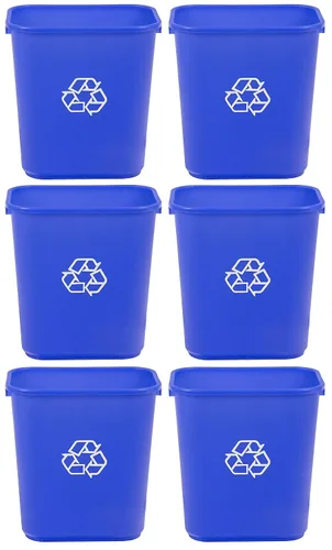 Vista 8 de Amazon Basics Cubo de basura pequeño, papelera rectangular para oficina comercial, 3 galones (paquete de 2), color negro