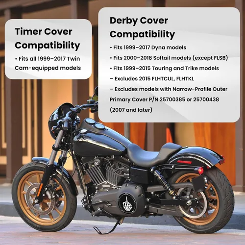 Vista 2 de GUAIMI Tapa de distribuidor de CNC con borde de corte profundo Derby para Harley Dyna FLD Street Glide FLHTK FLHRS Fatboy FXSTB 1996-2013 - Dedo