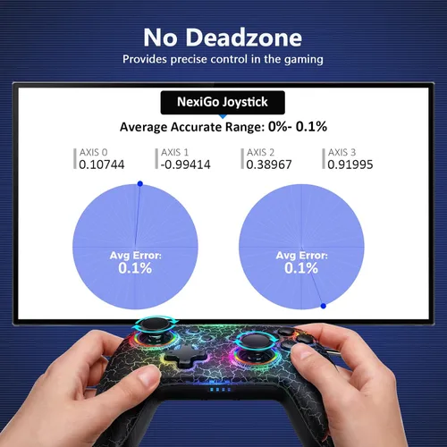 Vista 3 de NexiGo Hall Effect Controller (No Drift, No Deadzone) with Hall Sensing Joystick for SwitchSwitch LiteOLED, Wireless Bluetooth Controller with