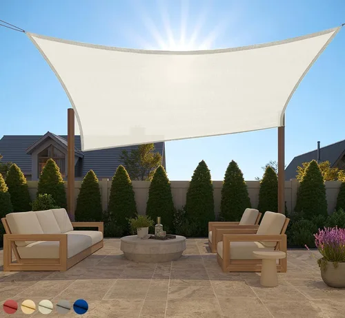 Vista 22 de GORILLA GRIP - Toldo parasol resistente, protección UV, resistente a la decoloración, desgarros y óxido, rectangular, con bordes curvos que bloquean