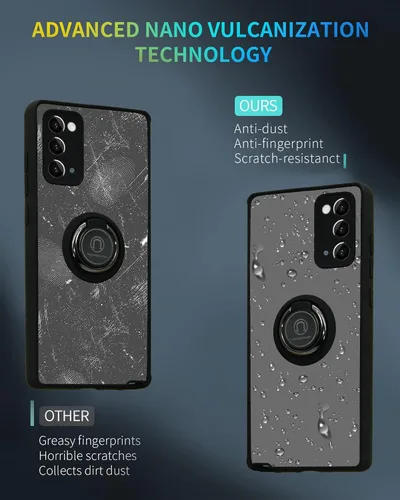 Vista 4 de Está especialmente diseñado para Samsung Galaxy Note 20 anticaídas, antihuellas, soporte de anillo giratorio de 360° integrado sólido y duradero