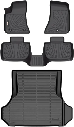 Vista 28 de Alfombrillas para todo tipo de clima y forro de carga para Volkswagen Atlas 2018-2026 (asientos de 6 pasajeros), juego completo de 3 filas