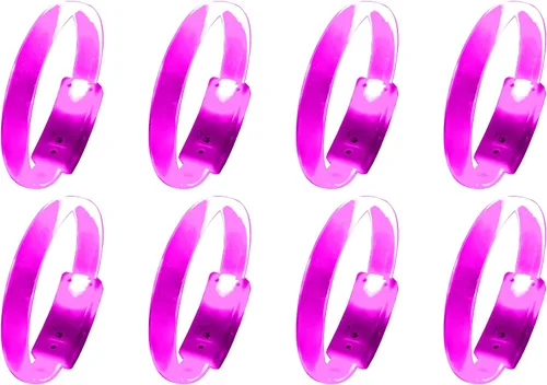 Vista 10 de Paquete de 8 bandas mágicas Brilla en la oscuridad Luz intermitente para conciertos Luces de correr para corredores Pulsera con luz de Azul