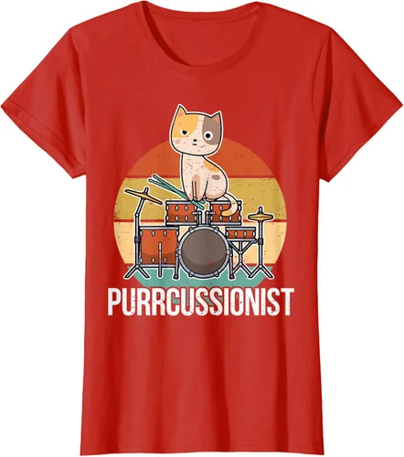 Vista 83 de Funny Percussion Drummer Drumming Drums Saying I Kitten Cat Camiseta, Negro, S