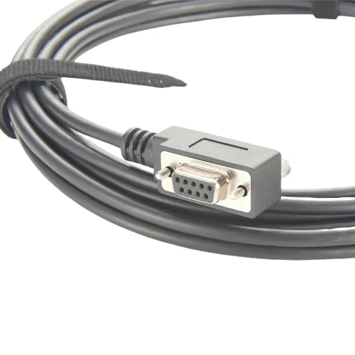 Vista 5 de Cable ultrafino DB9 en ángulo recto DB9 RS232 Serial Port Cable D-Sub 9 Pin macho a hembra Adaptador para comunicación de datos (6M)