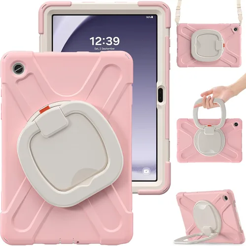 Vista 37 de Funda de silicona resistente para Samsung Galaxy Tab S9+ de 12.4 pulgadas 2023/S8+ /S7+/S7 Fe, con correa para el hombro, soporte para bolígrafo S
