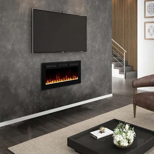 Vista 2 de Dimplex Sierra - Chimenea eléctrica lineal de 48 pulgadas, color negro, 1400 W