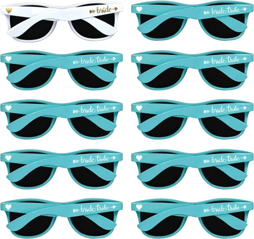 Vista 13 de LADY&HOME Paquete de 10 regalos de despedida de soltera, gafas de sol retro Negro