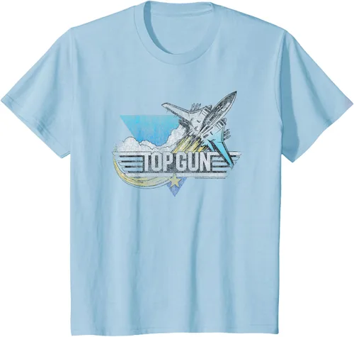 Vista 9 de Top Gun Illustrated F-14 Triangle Art Camiseta, Azul / Patchwork, S Azul Marino