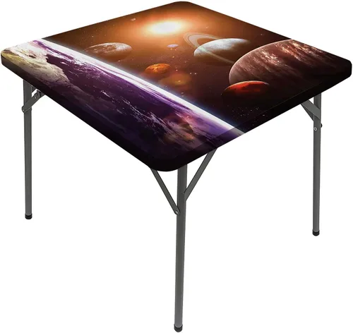 Vista 15 de Mantel cuadrado con diseño de galaxia y espiral, diseño de planeta y espiral, para mesa de 24 x 24 pulgadas, para restaurantes, picnic, patio