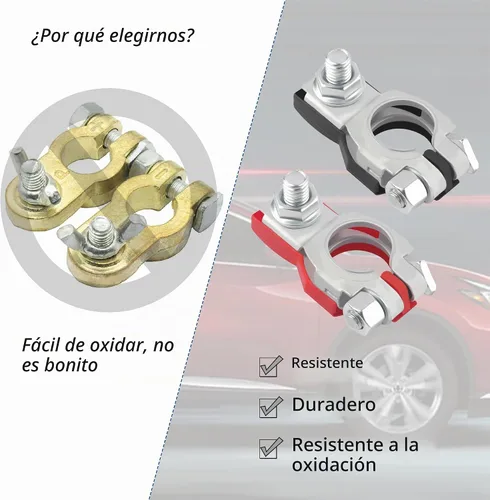 Vista 5 de 2 terminales de batería de automóvil compatibles con Nissan Altima Maxima, conectores de terminal de batería de cobre para extremos de cable de 2