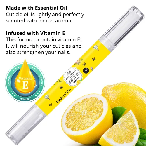 Vista 2 de Bolígrafo de aceite puro para cutículas y uñas, 0.1 fl oz, cura las cutículas secas y agrietadas (limón crujiente)