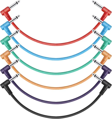 Vista 10 de Donner - Cables de conexión para pedales de efecto de guitarra de 6 pulgadas, negro, paquete de 3