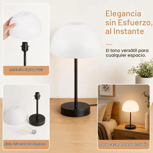 Vista 6 de Vaguelly - Pantalla de lámpara de mesa de plástico de 10.03 x 10.03 x 4.72 pulgadas, para escritorio del hogar, pantalla de repuesto suave