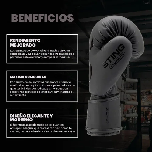 Vista 5 de STING Guantes de boxeo Armaplus Negro