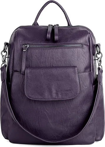 Vista 7 de UTO Bolso de la mochila de las mujeres 3 maneras PU cuero lavado señoras mochila hombro bolso nuevo azul