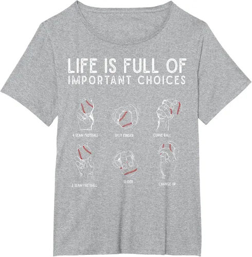 Vista 73 de Tipos de béisbol Pitches Life Choices Jugador Camiseta