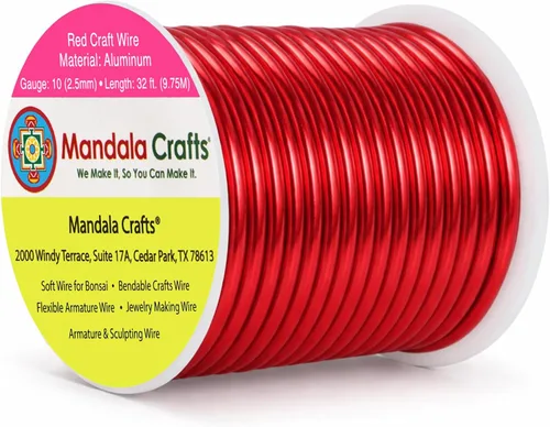 Vista 259 de Mandala Crafts - Alambre de aluminio anodizado de calibre 22 para hacer joyas - 137.2 m de alambre flexible surtido y coloreado - Doble para bonsái