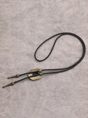 Vista 244 de Jeilwiy Corbata de bolo para hombre, corbata de vaquero occidental, collar de corbata de bolo dorado, corbata de cuero, corbata de Halloween