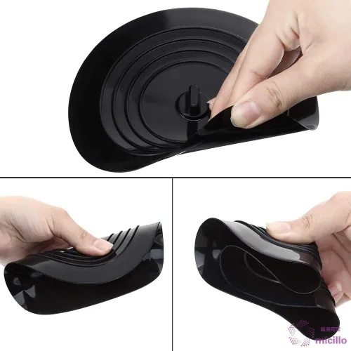 Vista 2 de VIGOR PATH Juego de 2 atrapadores de drenaje de pelo de ducha, cubierta de drenaje plana, atrapa cabello de 5.9 pulgadas para baño, tapón de Negro